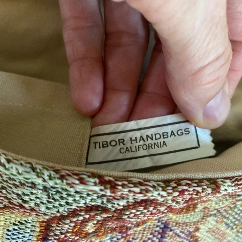 Tibor Handbags California Vintage Floral Tapestry Bohemian Foldover Clutch